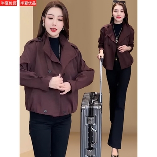 安可拉红外套女2025春秋新款小个子短款韩系宽松休闲百搭夹克上衣