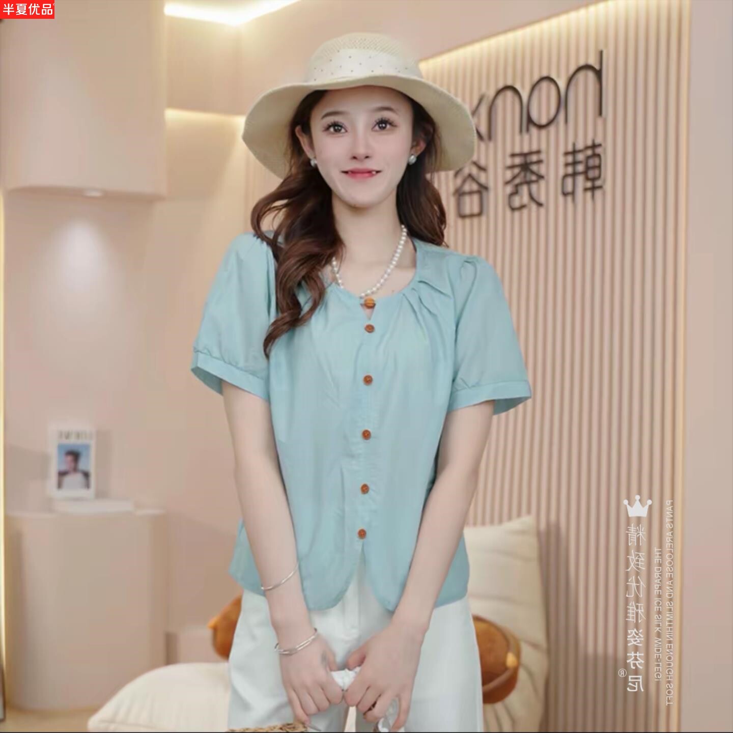 巨好看法式时尚泡泡短袖衬衫女士夏季新款宽松衬衣小个子洋气上衣