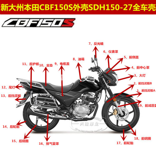 新大州本田CBF150S战彪外壳全车