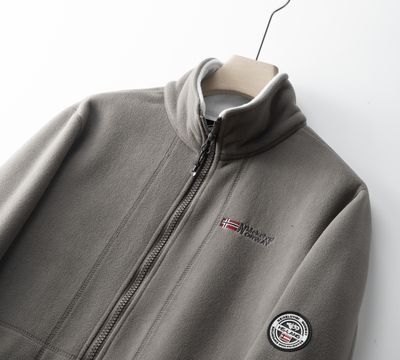 出口挪威单加绒加厚双面摇粒绒外套男女秋冬保暖休闲宽松大码外套