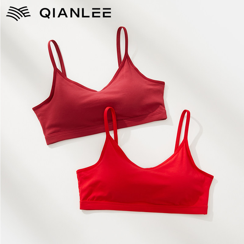 红色抹胸内衣女本命年兔年少女学生文胸裹胸防走光打底吊带小背心