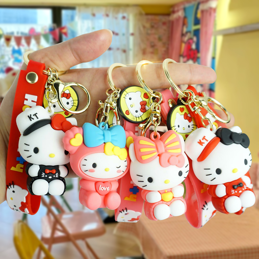 Hellokitty猫钥匙扣三丽鸥女生书包挂饰可爱KT凯蒂猫挂件汽车挂件
