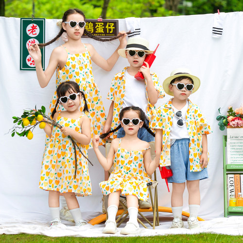 儿童花衬衫连衣裙舞蹈服毕业照