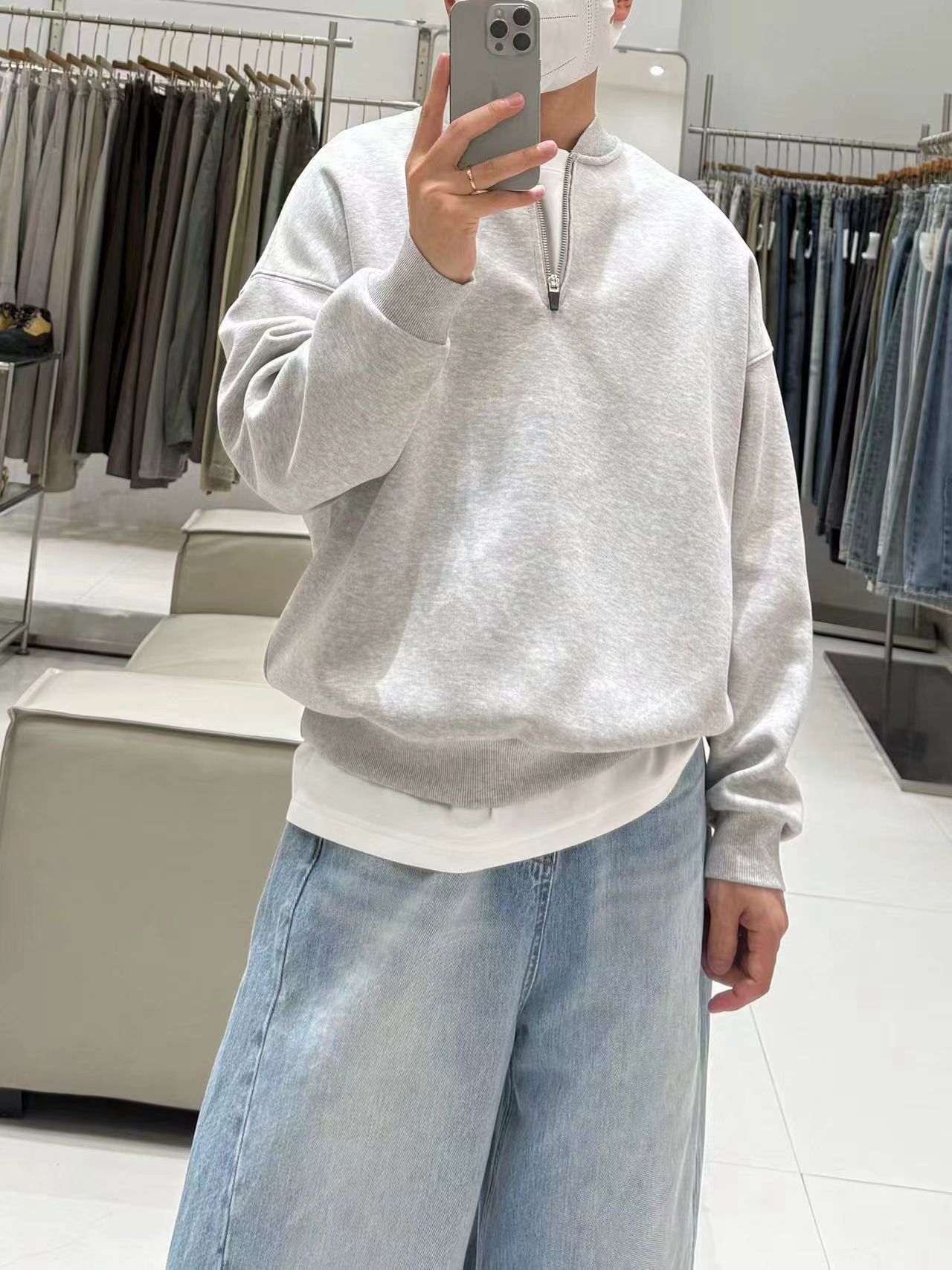 美式复古纯色休闲卫衣男秋季青年宽松拉链立领卫衣长袖上衣痞帅