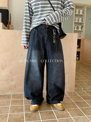 美式复古水洗做旧牛仔裤男