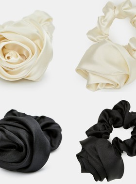 source unknown 24夏 手工立体花朵缎面大肠圈头绳发绳发圈女