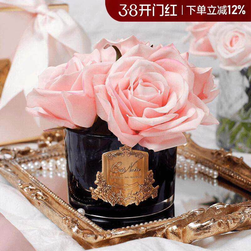 法国cotenoire香薰礼盒玫瑰百合仿真花精油室内香氛38妇女节礼物