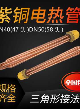 DN40/DN50铜加热管 水箱电加热管 工业大功率220V380V 6/9/12KW