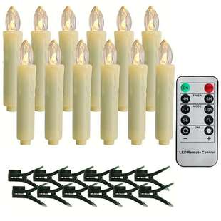 Christmas candle遥控定时诞树布置装饰氛围灯诞节带夹子蜡烛