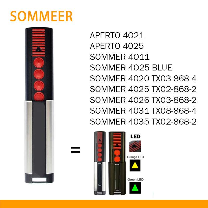 兼容SOMMER 868.8mhz TX03-434车库门遥控开门器434.42MHz
