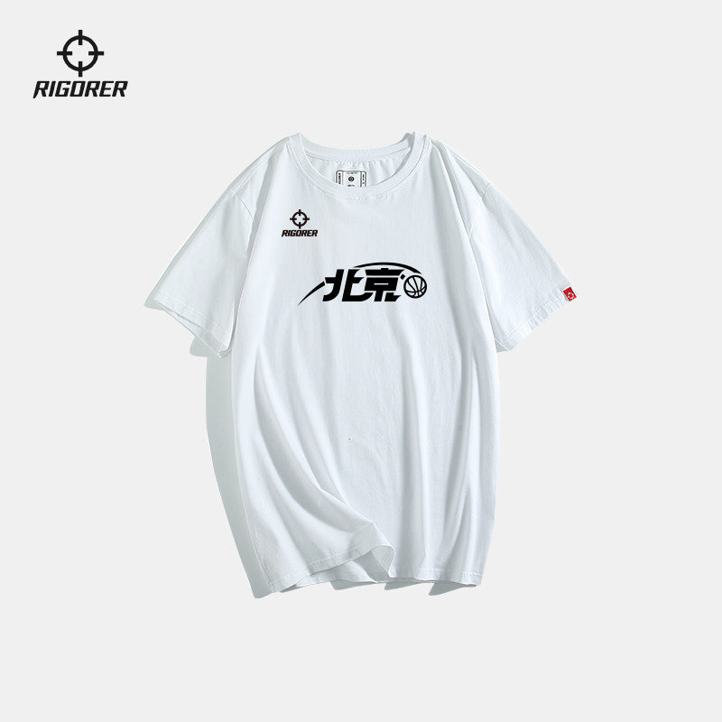 准者圆领短袖T恤夏季新款篮球训练透气舒适城市文字印制上衣快速