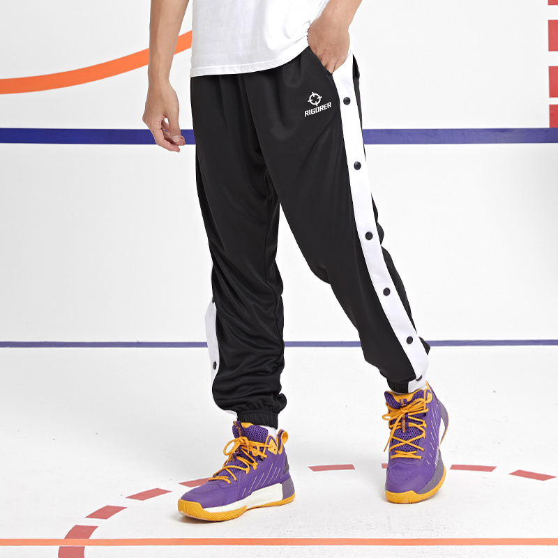 准者排扣裤男束脚休闲