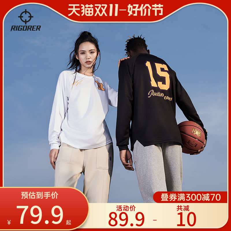 里弗斯同款丨准者投篮服T恤情侣款秋冬季长袖男篮球宽松卫衣女