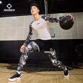 跑步训练健身运动高弹打底裤 准者迷彩加绒紧身裤 新款 2024秋季 男士