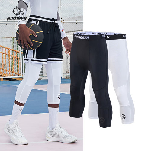 准者男士篮球跑步健身七分紧身裤