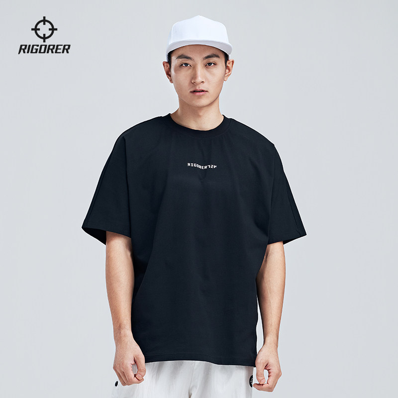 rigorer新款运动t恤男女士篮球训练跑步健身透气快干圆领短袖棉