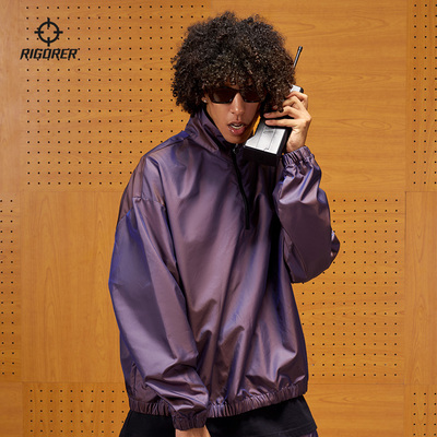 里夫斯同款准者夹克男外套2024秋新款潮流运动美式保暖上衣开衫