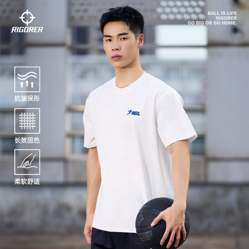 准者官方NBL同款投篮服运动短袖男夏季新款吸湿速干训练健身薄T恤