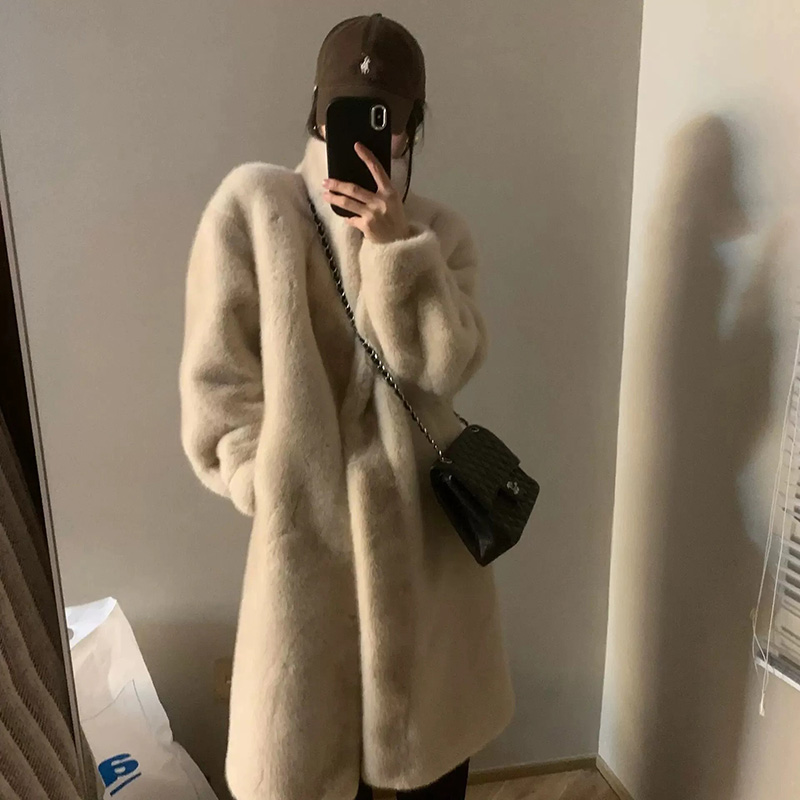 毛毛环保皮草外套女大衣