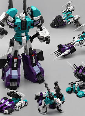 MFT六面兽玩具三变闪电战士弹簧震荡波通天大火车晓忍者机器人