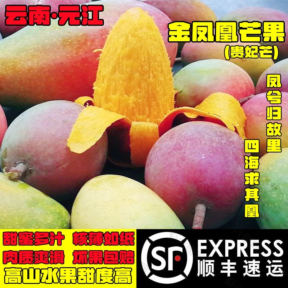 【顺丰包邮】农产品云南元江金凤凰芒果贵妃芒自然熟新鲜水果香甜