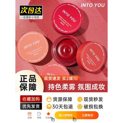 into you罐装唇泥342唇釉em05哑光12雾面pd02学生302口红intoyou