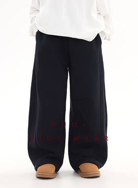 多加潮牌童装男童加绒长裤冬装新款中大童加厚保暖儿童直筒休闲裤