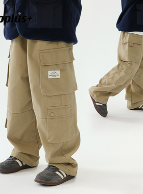 多加潮牌儿童加绒工装裤2025年冬装一体绒男童山系加绒加厚长裤