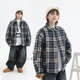 新款 多加潮牌童装 外套冬装 棉服儿童衬衫 中大童上衣潮 男童格子衬衫