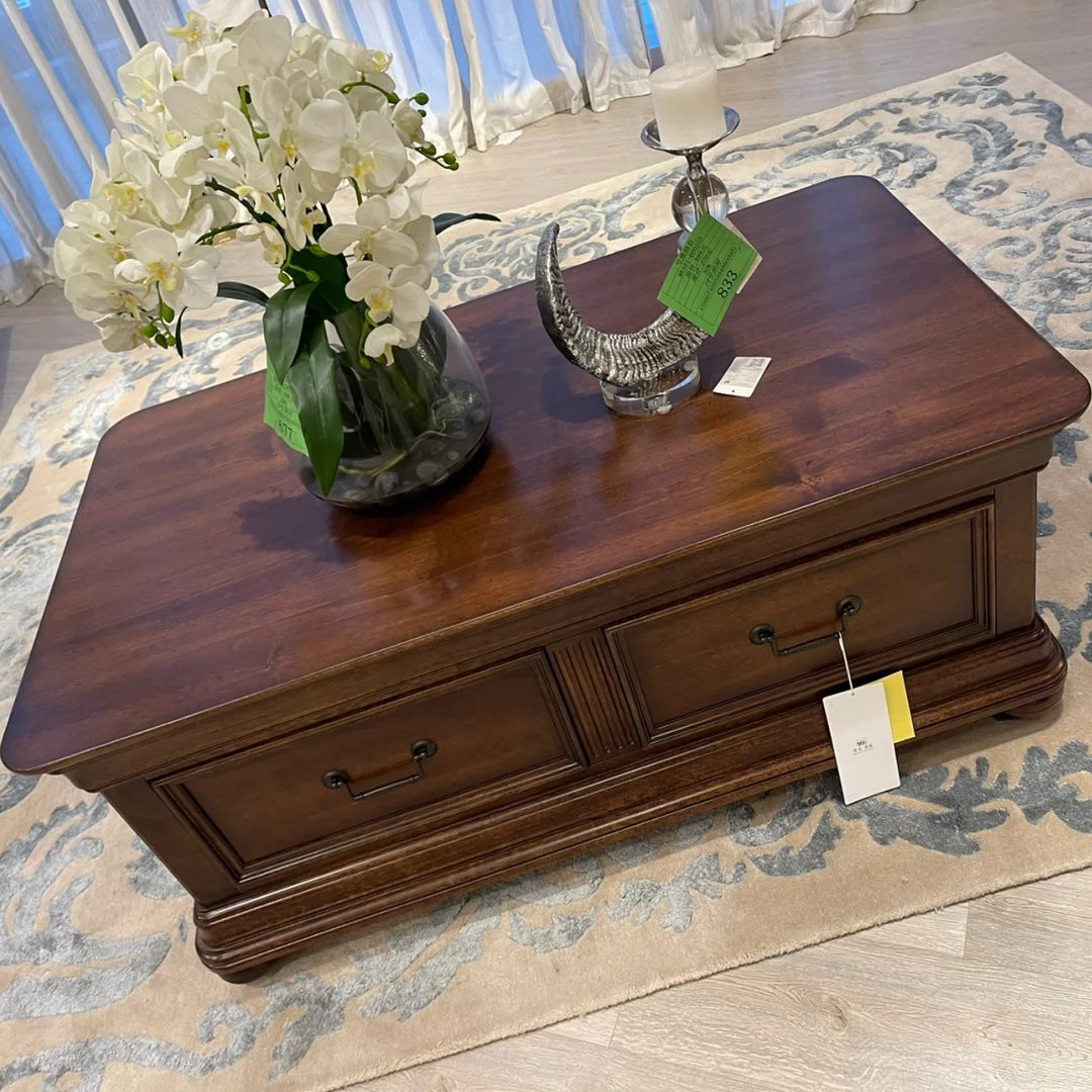 美式乡村全实木复古古典客厅家具美克马赛晨光茶几咖啡桌茶桌定制