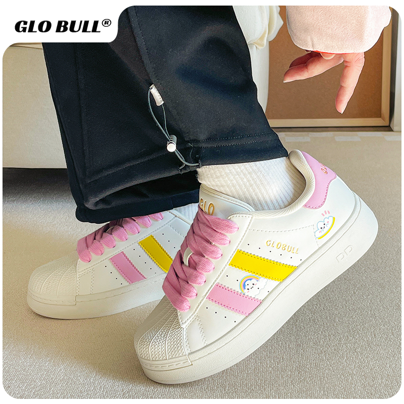GLO BULL贝壳鞋女撞色搭配小白鞋新款厚底板鞋百搭学生休闲鞋子