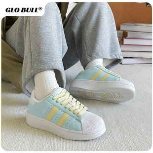 GLO 百搭款 厚底女款 贝壳鞋 子板鞋 新款 子女鞋 BULL鞋 学生百搭ins鞋