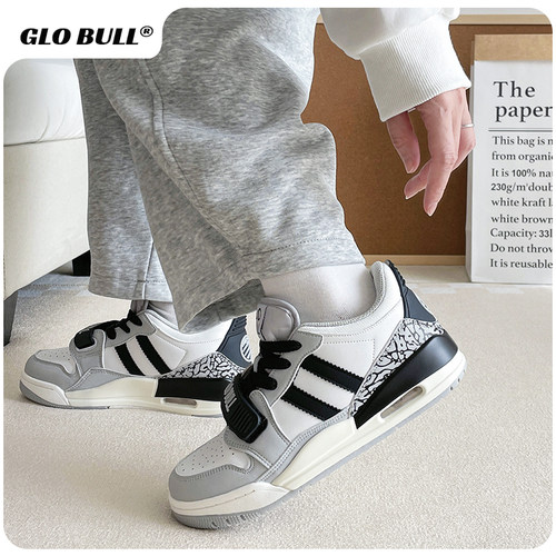 GLO BULL情侣男女百搭学生运动鞋魔术贴板鞋女2025春秋中帮休闲鞋