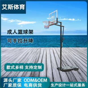 工厂直销户外休闲可移动可手拉升降篮球架家用成人训练篮球框