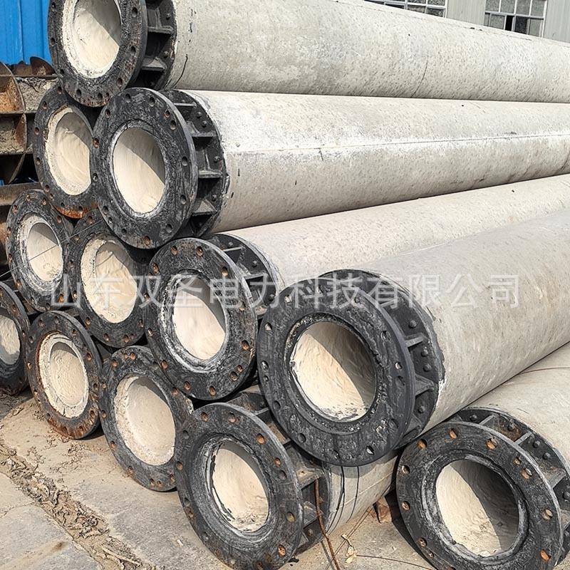 非预应力18米350部分电线杆18米350中间法兰连接钢筋砼杆国标