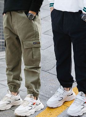 男童春秋休闲裤2025新款小学初中生韩版洋气工装裤中大儿童裤子潮