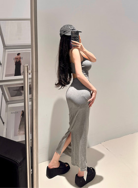 M5226法式吊带裙女质感高级设计感小众气质修身包臀裙露背连衣裙