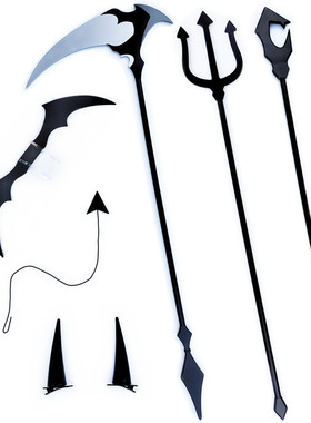 初音未来cos小浣熊联动MIKU小恶魔武器翅膀角头饰尾巴服巡音meiko