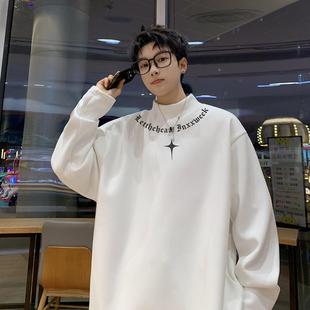 半高领秋冬重磅上衣男款加绒德绒内搭打底衫冬日穿搭硬挺长袖T恤