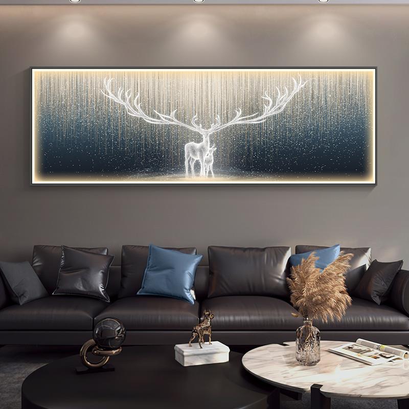 。招财麋鹿新款钻石画满钻十字绣客厅卧室大气简约贴砖石5D2024大