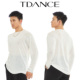 基础白色集训上课百搭BS TDANCE拉丁舞练习服 圆领斜摆上衣