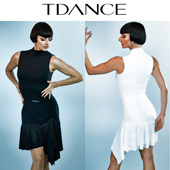 动感表演班服GL 短款 139 斜腰流苏半裙 TDANCE女拉丁舞练习服