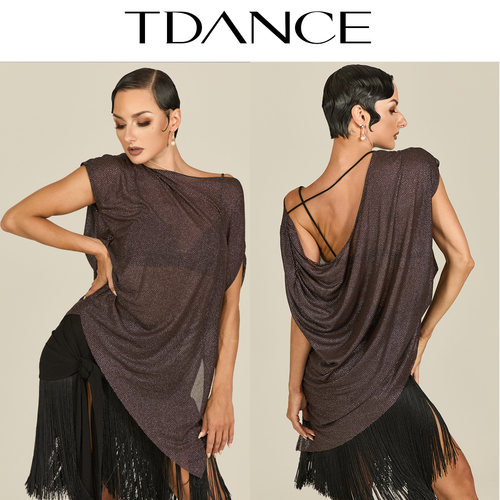 TDANCE滴胶斜肩宽松上衣