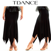 初学者专业高级双人舞女JM TDANCE摩登练习服 飞片大摆半裙 123