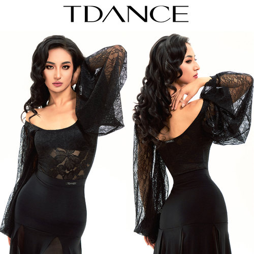 TDANCE方领灯笼袖连体上衣