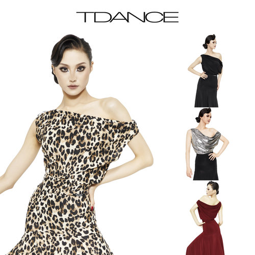 TDANCE斜肩堆叠连体上衣
