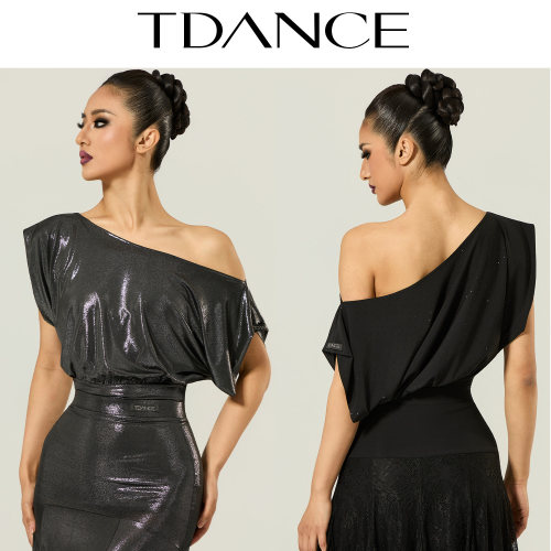 TDANCE斜肩短袖连体上衣