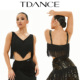 106 表演班服动感吊带GL TDANCE女拉丁舞练习服 拼接流苏背心