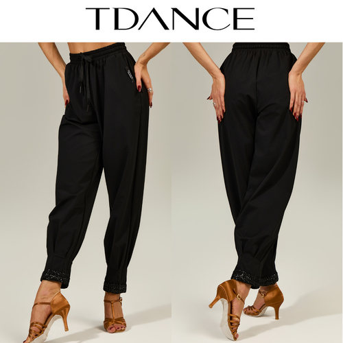 TDANCE亮片松紧抽绳运动裤