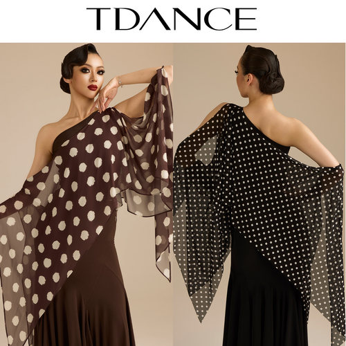 TDANCE斜肩大飘片连体上衣